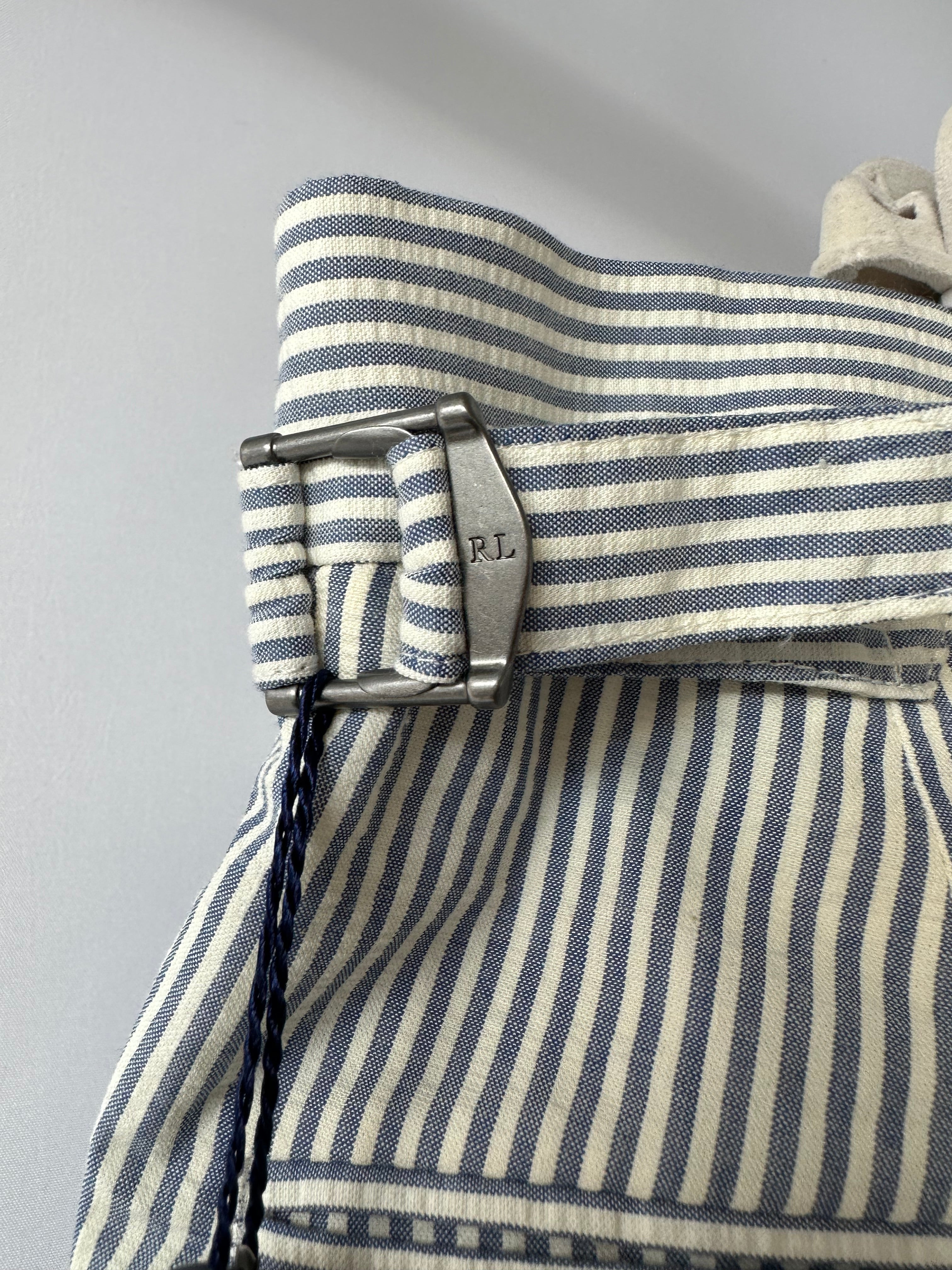 Ralph Lauren Polo Seersucker Trousers In Blue White Striped
