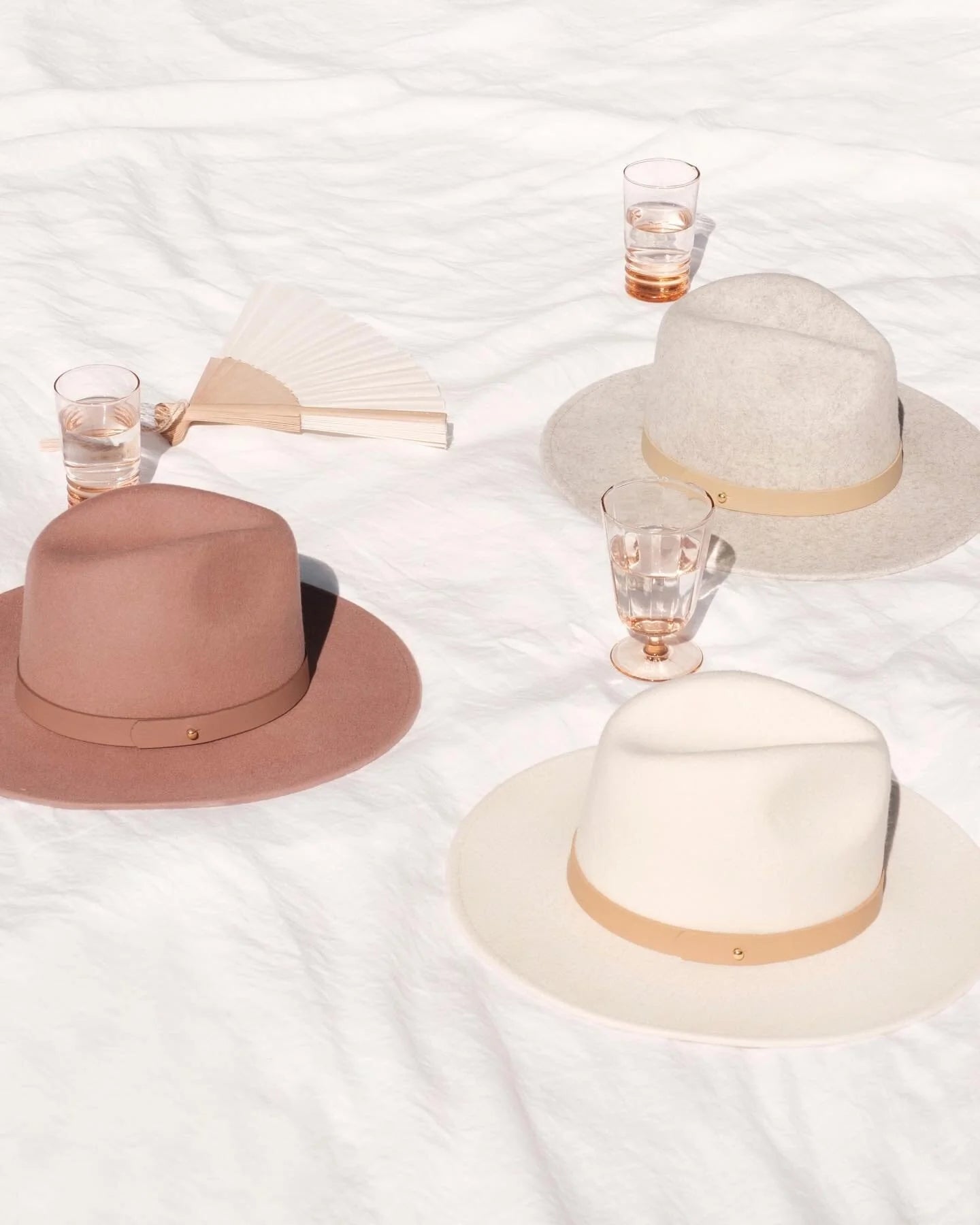 Lack Of Color Grey The Mack Fedora Leather Band Trim Boho Hat - House Of Huntington