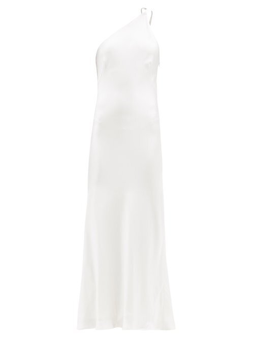GALVAN Ibiza Pearl White One Shoulder Bridal Wedding Dress - House Of Huntington
