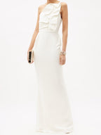 Robe colonne blanche à volants et à une épaule Warrington de Roland Mouret