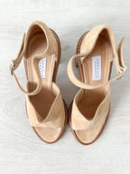 Gabriela Hearst Beau Suede Wooden Block High Heel Sandals - House Of Huntington