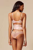AGENT PROVOCATEUR Pink Essie Corset Satin Lace Detail Bra - House Of Huntington