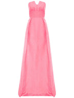 REBECCA VALLANCE Pink Carmelita Corseted Fitted Waist Flared Formal Gown - House Of Huntington