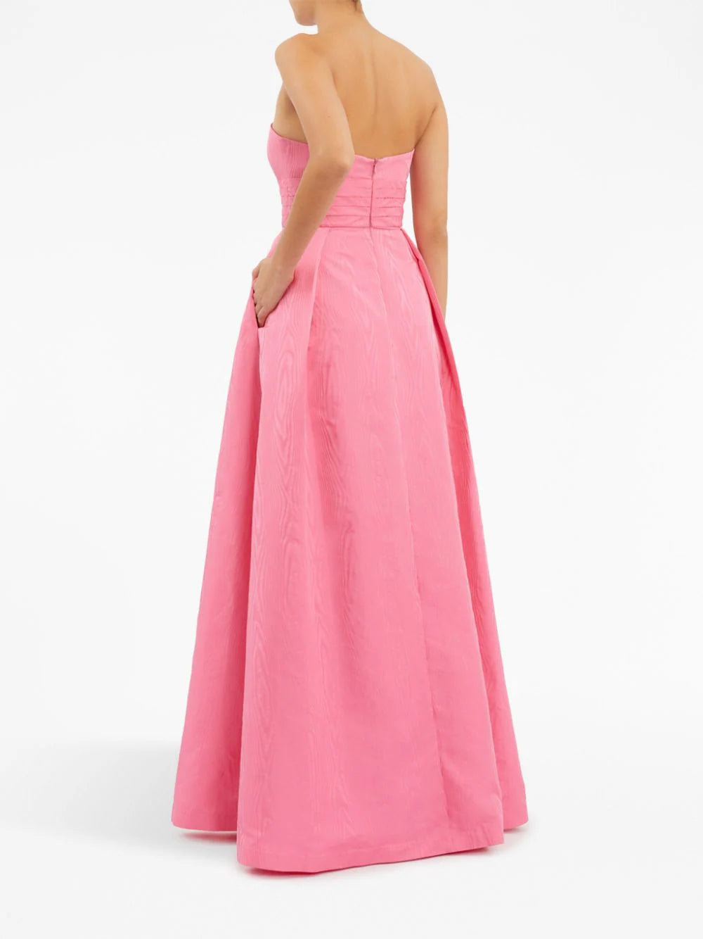 REBECCA VALLANCE Pink Carmelita Corseted Fitted Waist Flared Formal Gown - House Of Huntington