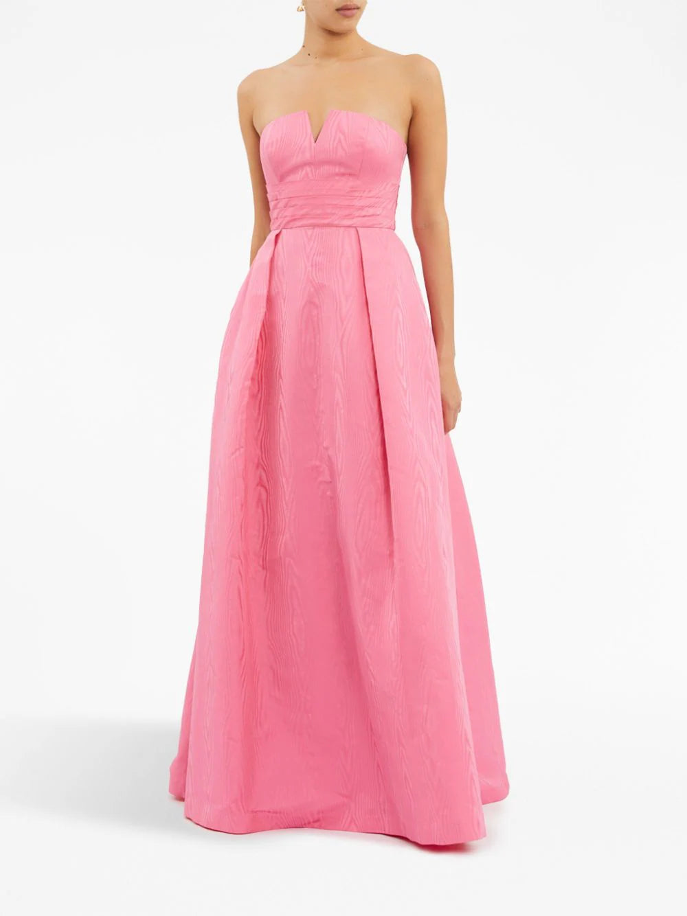 REBECCA VALLANCE Pink Carmelita Corseted Fitted Waist Flared Formal Gown - House Of Huntington