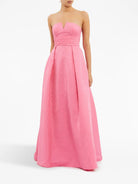 REBECCA VALLANCE Pink Carmelita Corseted Fitted Waist Flared Formal Gown - House Of Huntington