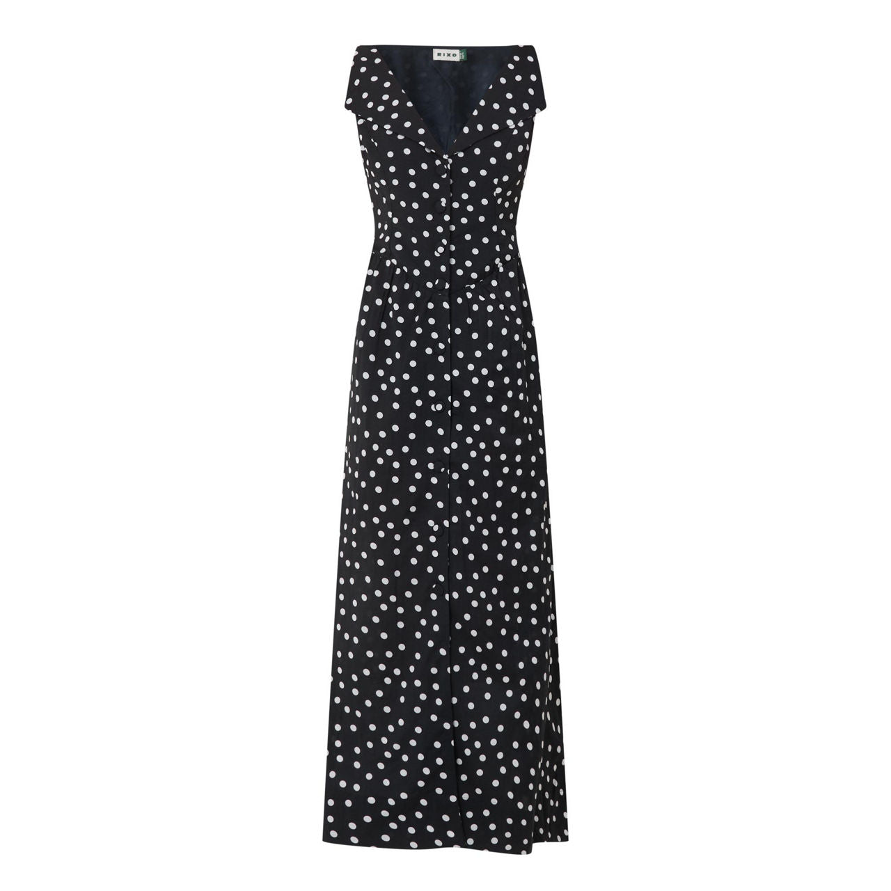 Rixo London Black Siena Emma Polka Spotted Petite Dress