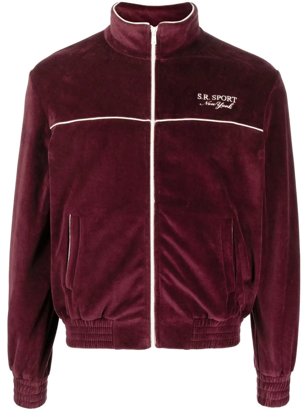 Sporty & Rich Eden 80s New York Health Club Velour Merlot Jacket