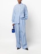 The Frankie Shop Blue Georgia Poplin Oversized Suiting Shirt - House Of Huntington
