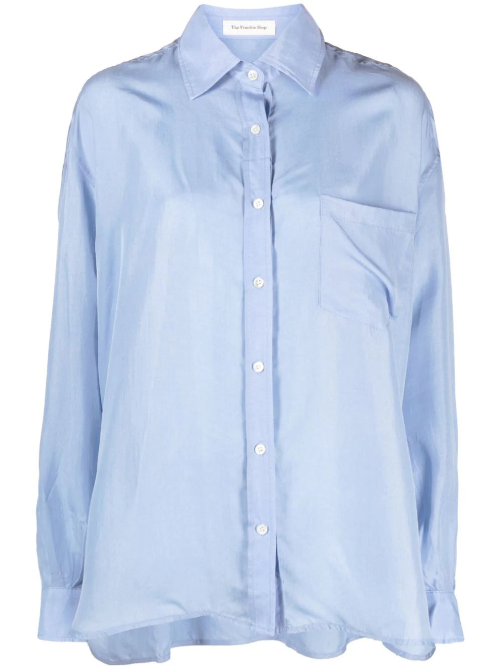 The Frankie Shop Blue Georgia Poplin Oversized Suiting Shirt - House Of Huntington