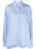 The Frankie Shop Blue Georgia Poplin Oversized Suiting Shirt - House Of Huntington