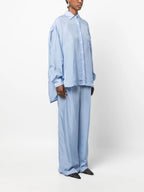 The Frankie Shop Blue Georgia Poplin Oversized Suiting Shirt - House Of Huntington