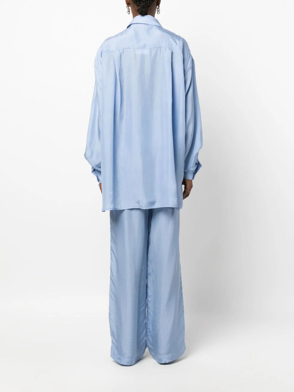 The Frankie Shop Blue Georgia Poplin Oversized Suiting Shirt - House Of Huntington