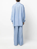 The Frankie Shop Blue Georgia Poplin Oversized Suiting Shirt - House Of Huntington