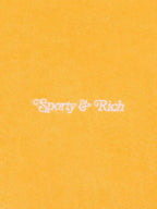 SPORTY & RICH NY Tennis Club Zip Up Orange Hoodie - House Of Huntington