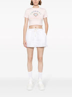 CASABLANCA Pink For The Peace Arabic Cropped Cotton T-shirt - House Of Huntington