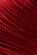 De La Vali Burgundy Red Cairo High Neck Cut-Out Maxi Dress
