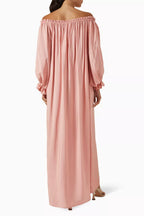 Sleeper Pink Satin Zephir Maxi Dress
