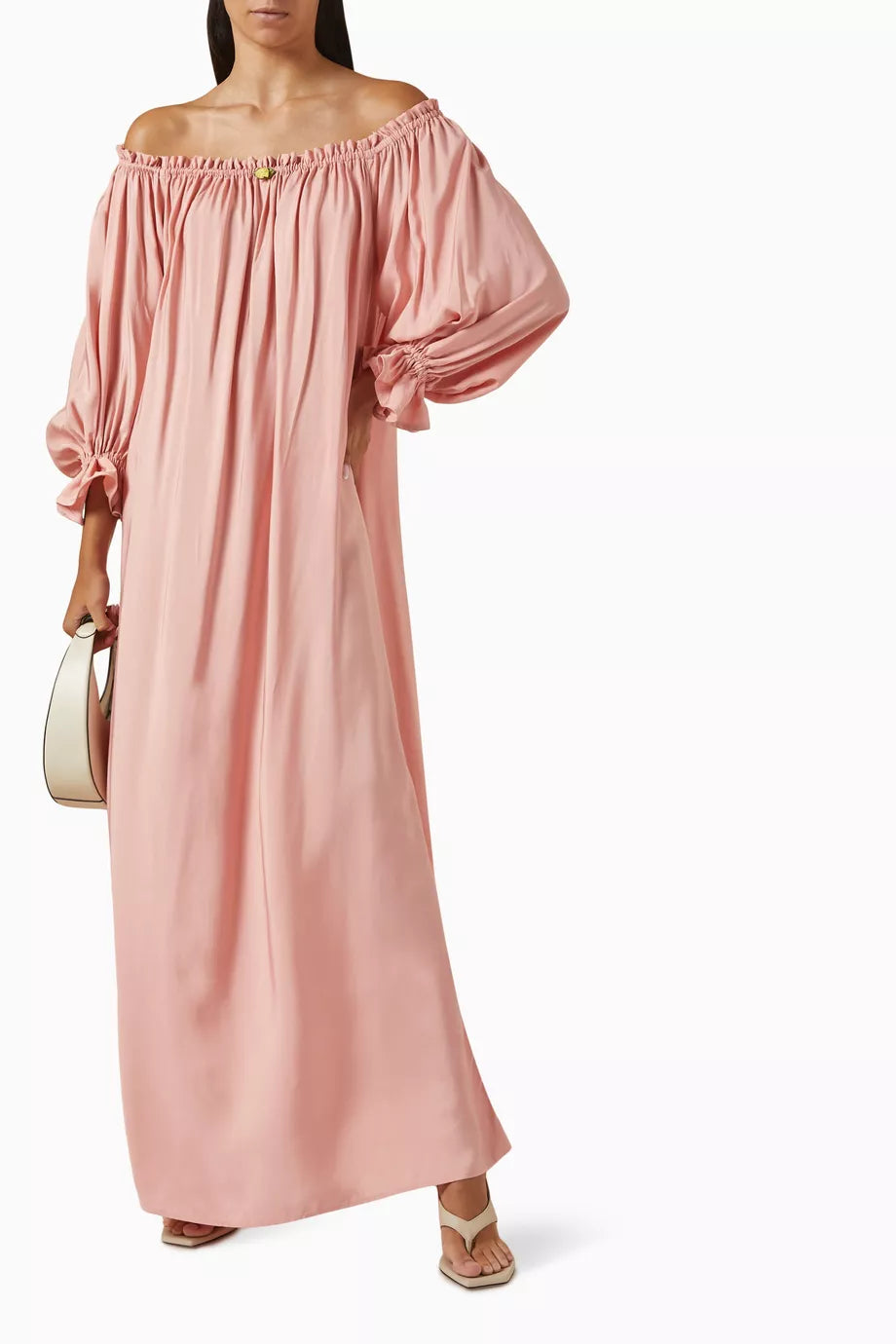 Sleeper Pink Satin Zephir Maxi Dress