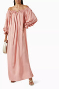 Sleeper Pink Satin Zephir Maxi Dress