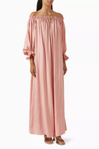 Sleeper Pink Satin Zephir Maxi Dress