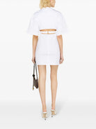 JACQUEMUS White La Robe Twist Front Cut-Out Bahia Mini Dress - House Of Huntington