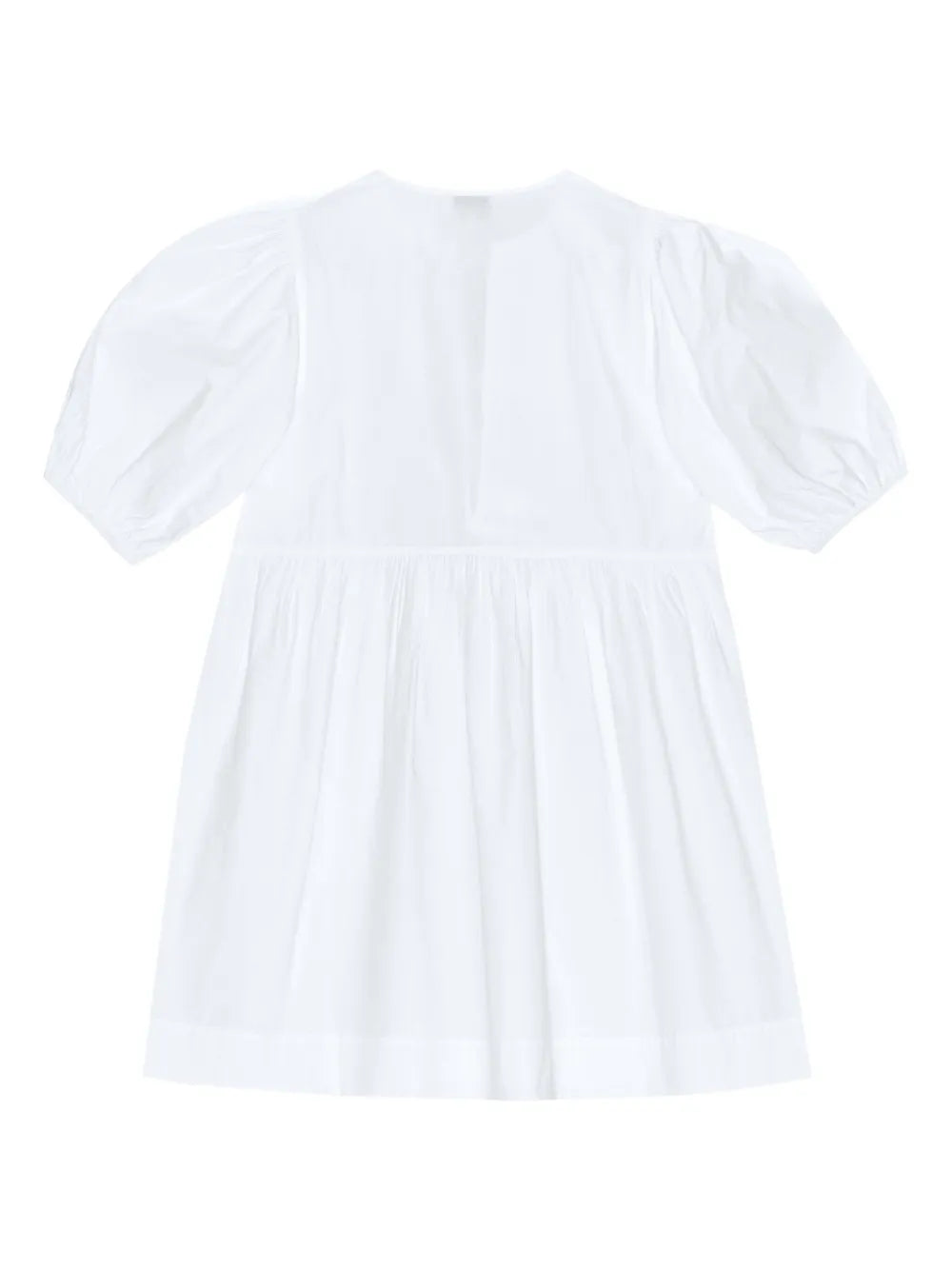 Ganni White Poplin Tie-Front Mini Dress