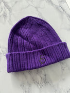 Drake's Purple Lambswool Angora Beanie Hat