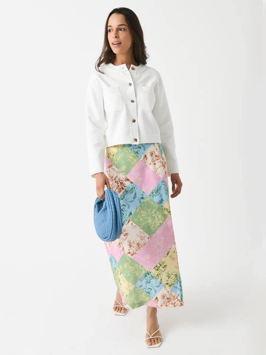 Kitri Floral Colorful Patchwork 90s Style Skirt