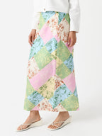 Kitri Floral Colorful Patchwork 90s Style Skirt