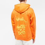 Objects IV Life By Daniel Arsham Men's Continuity Print Hoody in Studio Orange