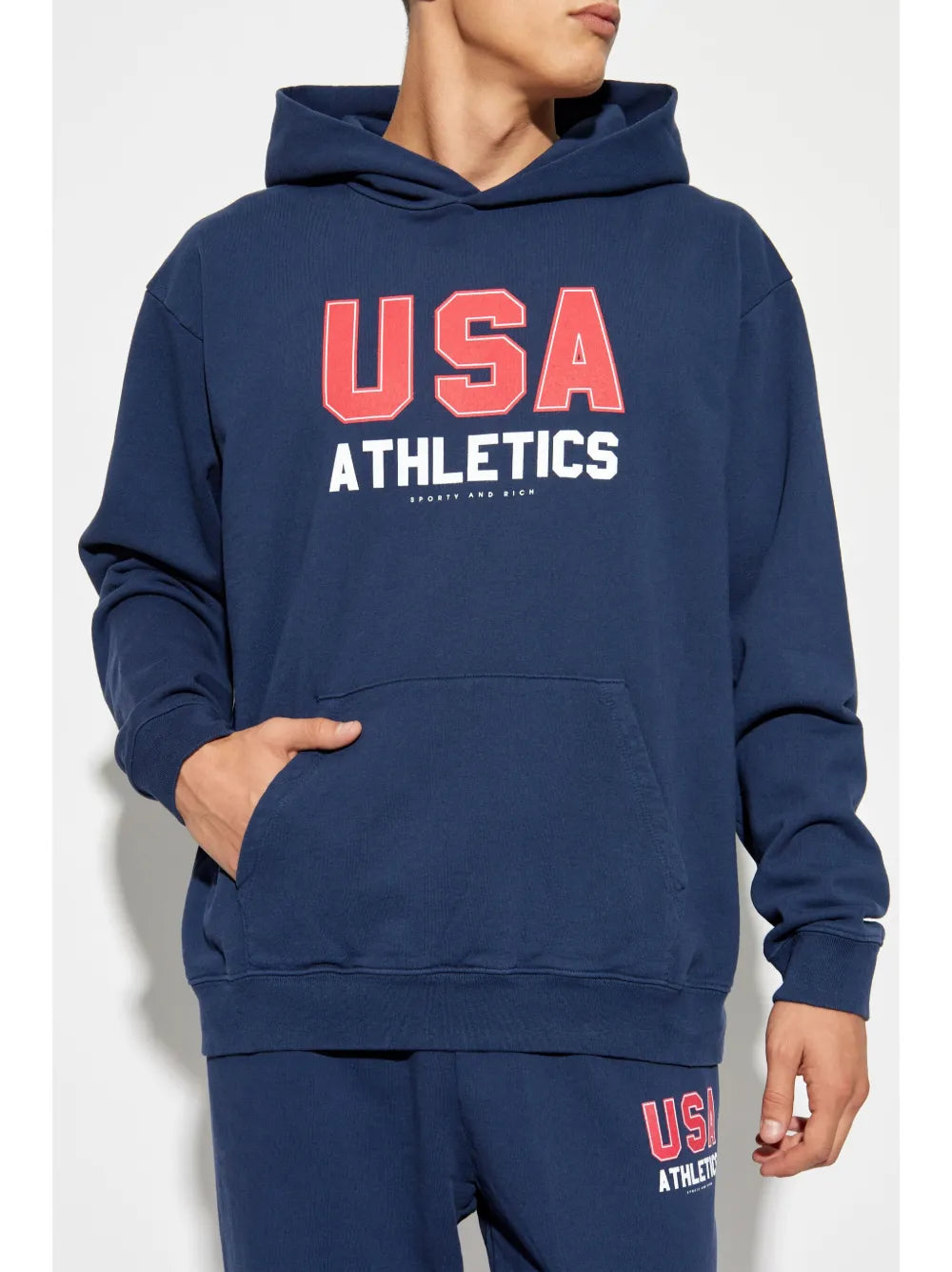 Sporty & Rich USA Athletics Blue hoodie