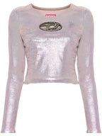 Diesel De-Top1-Fsd Crystal Embellished Logo Plaque Top