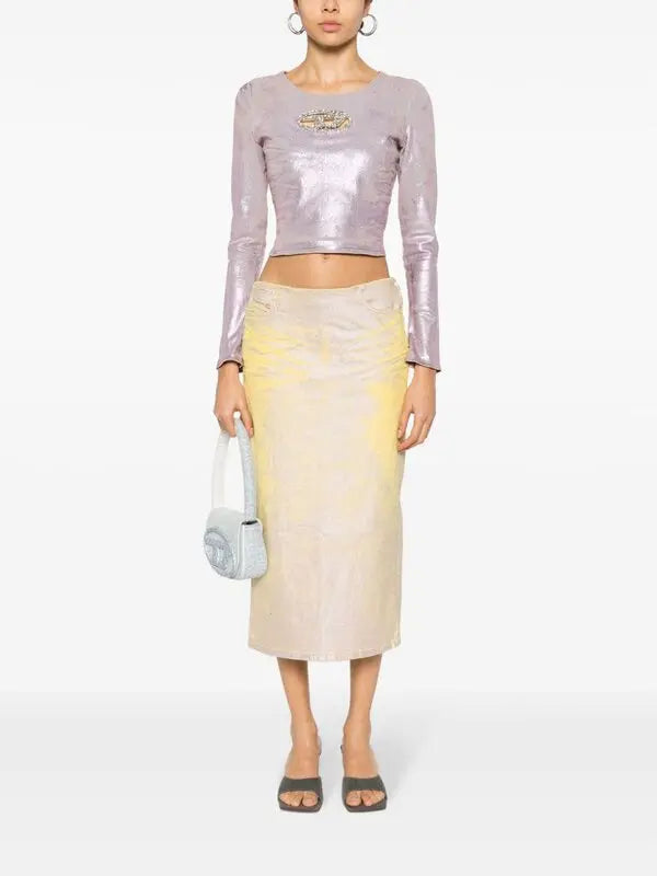 Diesel De-Top1-Fsd Crystal Embellished Logo Plaque Top