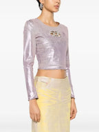 Diesel De-Top1-Fsd Crystal Embellished Logo Plaque Top