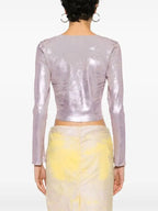Diesel De-Top1-Fsd Crystal Embellished Logo Plaque Top