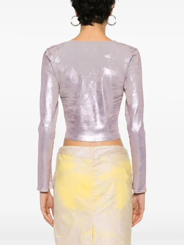 Diesel De-Top1-Fsd Crystal Embellished Logo Plaque Top