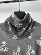 Dolce Gabbana Grey Cashmere Silk Jumper with Polo Neck