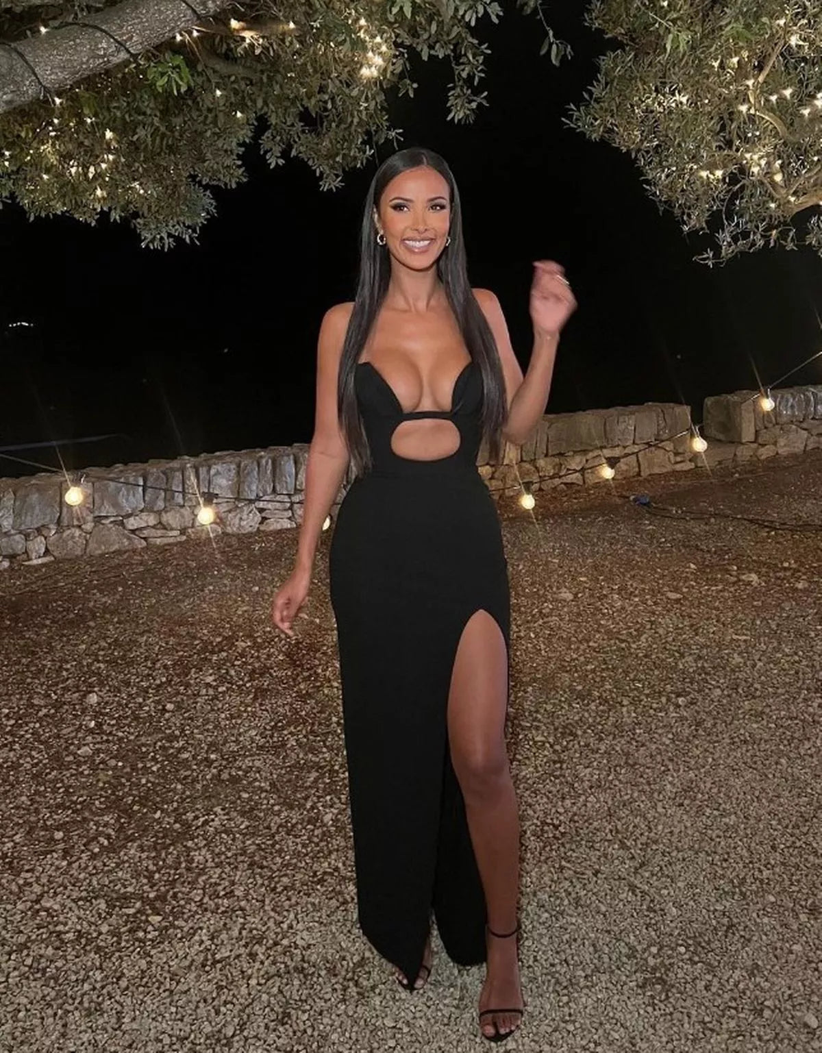 Nensi Dojaka Black Cut Out Maxi Dress