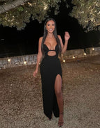 Nensi Dojaka Black Cut Out Maxi Dress - House Of Huntington