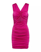 LoveShackFancy Pink Bayana Ruched Mini Dress