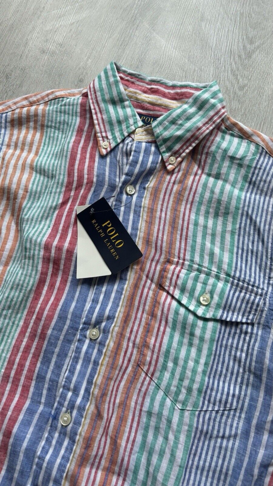 Polo Ralph Lauren Linen Multicoloured Striped Slim Fit Shirt