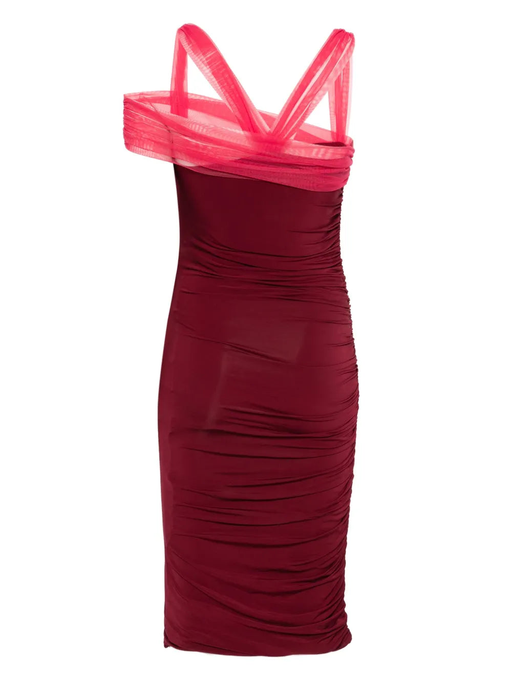 Nensi Dojaka Burgundy Pink Midi Dress