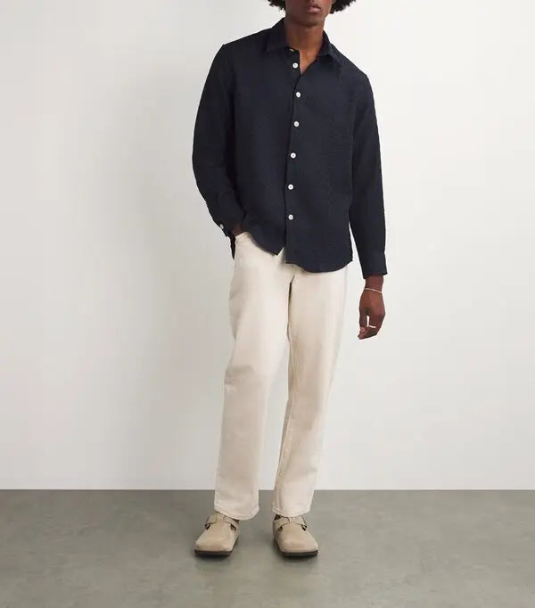 Sunflower Floral Jacquard Studio Navy Shirt