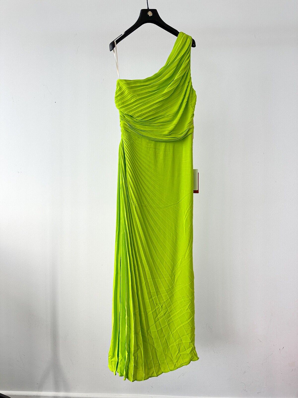 Valentino Garavani Green Pleat Detail One Shoulder Evening Occasion Gown