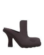 Burberry Rubber Highland Mules Burgundy