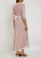 Rixo London Amina Pansy Floral Print Woven Midi Dress