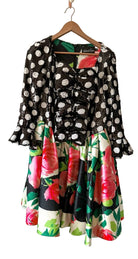 Richard Quinn Polka Dot Sequin Floral Hem Dress - House Of Huntington