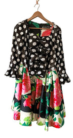 Richard Quinn Polka Dot Sequin Floral Hem Dress - House Of Huntington