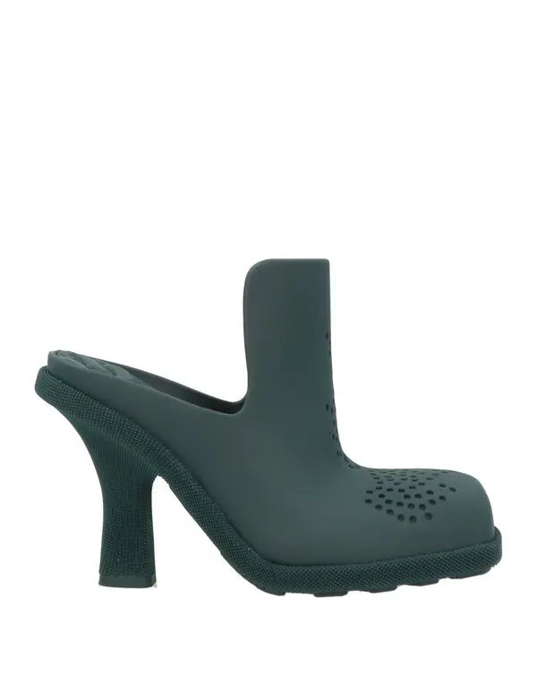 Burberry Rubber Highland Mules Green